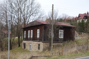 A former Jewish home across the street from the school in Lutowiska