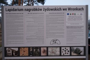 Sign outlining the history of Jews in Wronki